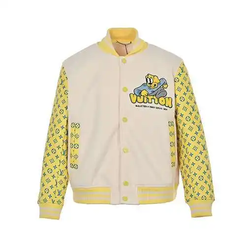 Chaqueta de béisbol con letras bordadas LV/Louis Vuitton 23ss