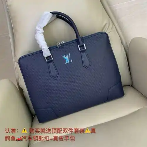 Maletín para hombre LL, fabricado en cuero original importado de primera calidad, versión réplica de