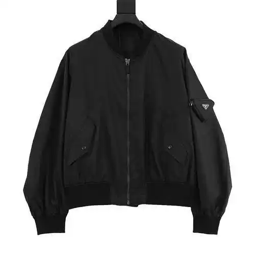 Prada PRD 24SS sleeve pocket stand collar regenerated nylon bomber jacket