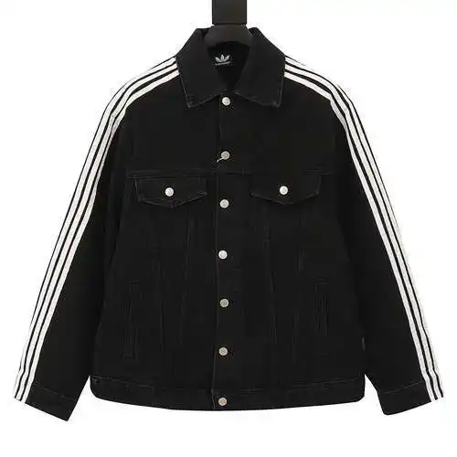 BLCG X AD joint striped edge washed denim jacket