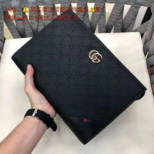 Bolso de mano GG para hombre, elaborado en piel de vacuno original importada, alta calidad, entrega 