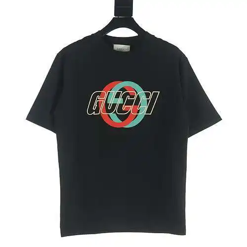 GUCCI Camiseta de manga corta con estampado entrelazado Doble G