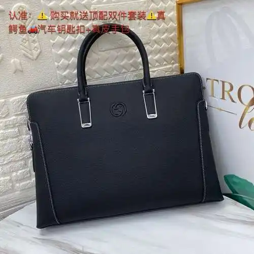 Maletín GG para hombre, fabricado en cuero original superior importado, versión réplica de alta gama