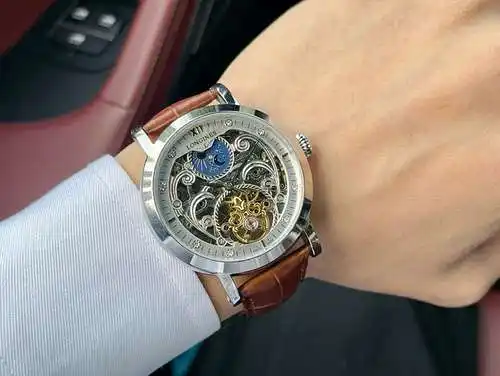 Reloj, reloj para hombre con movimiento mecánico original totalmente automático, caja y correa de ac