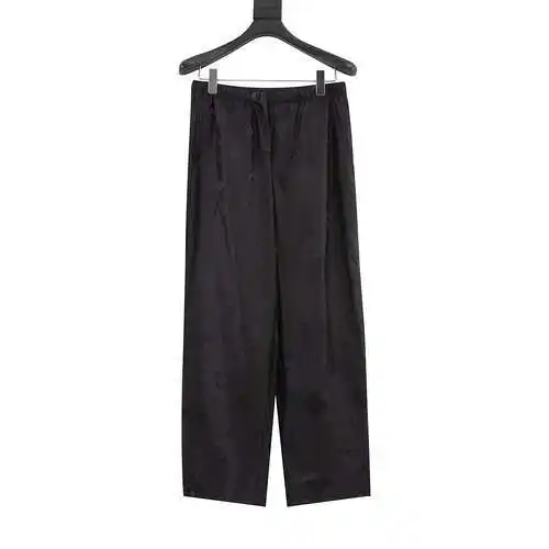 1V classic all-over printed dark patterned lightweight trousers