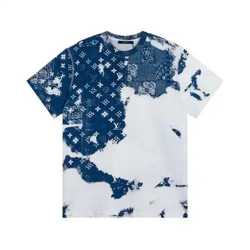 Louis Vuitton LV23ss tie-dyed presbyopic letter print short-sleeved T-shirt