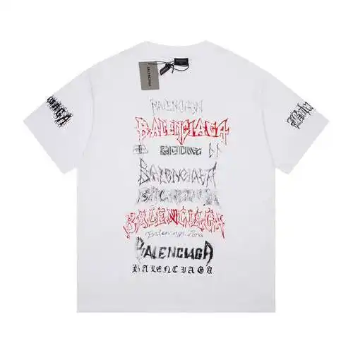 (Top) BLCG Balenciaga Sanskrit letters all over printed T-shirt white