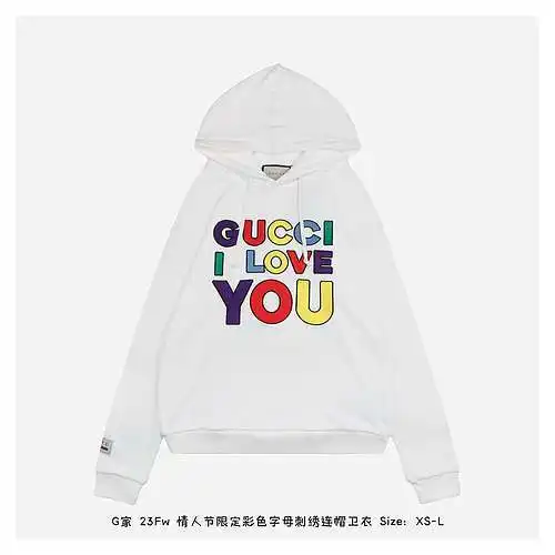G Home 23Fw Valentine’s Day limited color letter embroidered hooded sweatshirt