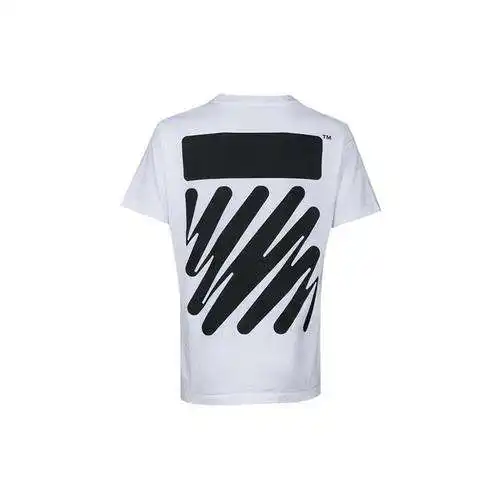 OW wavy diagonal stripe graffiti print short sleeves
