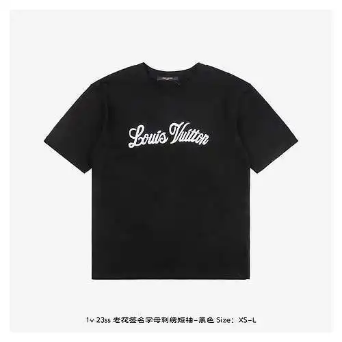 1v 23ss presbyopic signature letter embroidered short sleeves-black