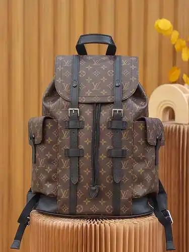 Mochila para hombre LL, fabricada en cuero original importado de primera calidad, versión réplica de