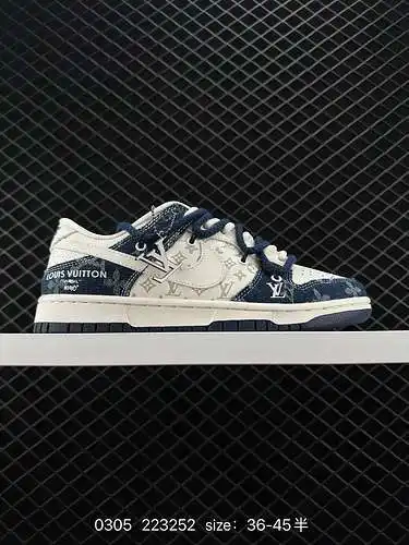 26 Nk SB Dunk Low LV Marca compartida Aniversario Personalización de alta gama Zapatillas informales