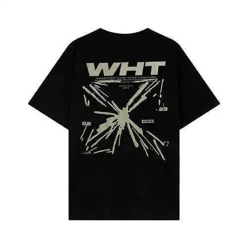 Camiseta de manga corta con estampado de espuma y flecha incompleta OW23ss
