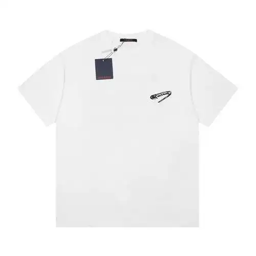 LV/Louis Vuitton 23ss pin embroidered back printed short-sleeved T-shirt
