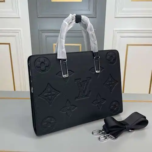 Maletín para hombre LL, fabricado en cuero original importado de primera calidad, versión réplica de