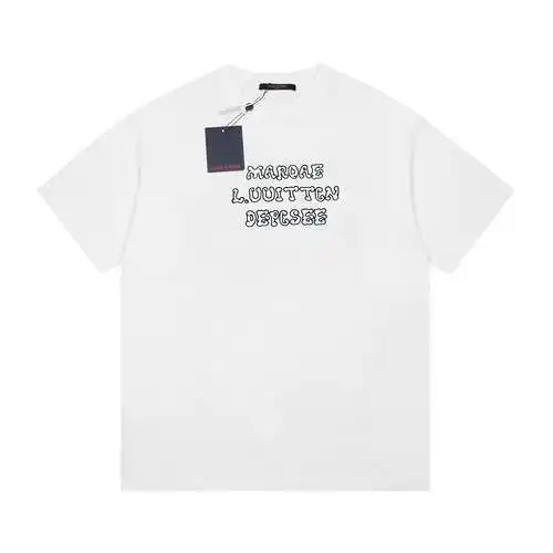LV/Louis Vuitton letter hollow embroidery short-sleeved T-shirt