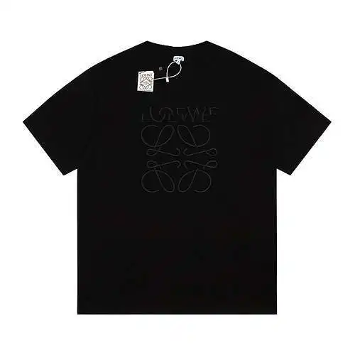 LOE*WE 24ss misplaced LOGO embroidery T-shirt black