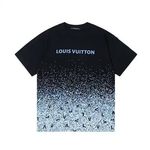 LV/Louis Vuitton starry sky letters and stars printed short-sleeved T-shirt