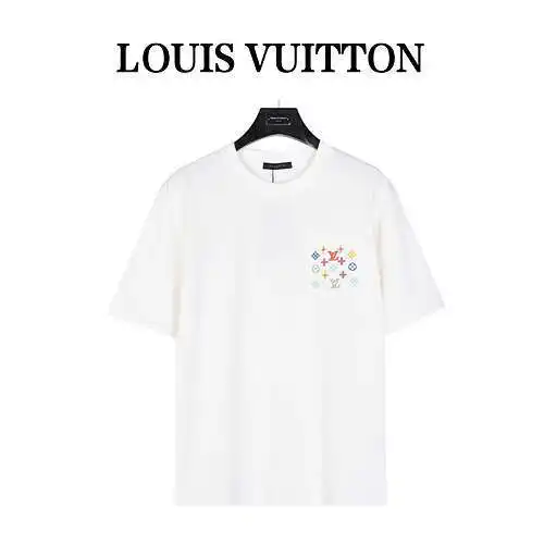 LV/Louis Vuitton pocket colorful presbyopic colorful embroidered short-sleeved T-shirt