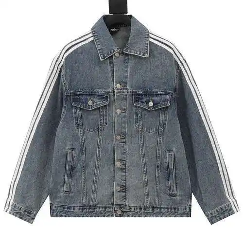 BLCG X AD joint striped edge washed denim jacket