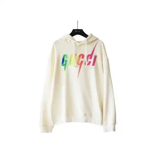 GU*CCI Gucci colorful lightning blade letter print, large logo logo exquisitely upgraded, hooded swe