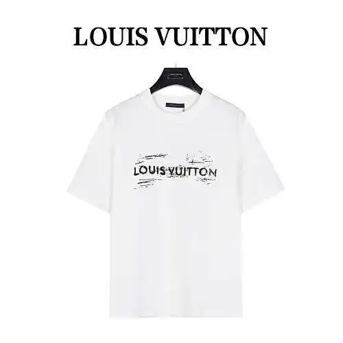 LV/Louis Vuitton 24ss graffiti logo printed short-sleeved T-shirt