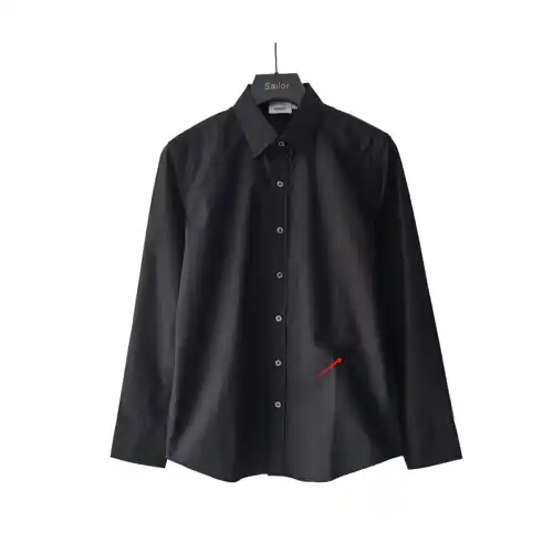 bbr classic 2023ss new poplin solid color logoTB letter embroidered long-sleeved striped shirt