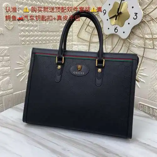 Maletín GG para hombre, fabricado en cuero original superior importado, versión réplica de alta gama