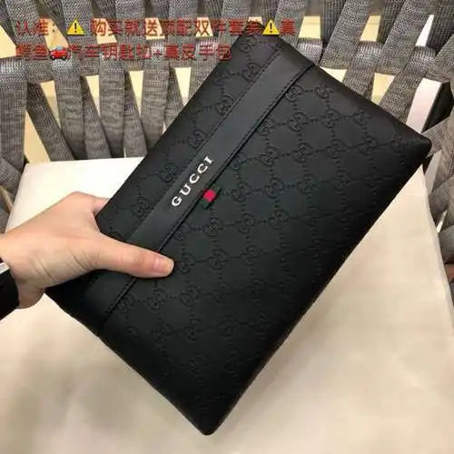 Bolso de mano GG para hombre, elaborado en piel de vacuno original importada, alta calidad, entrega 