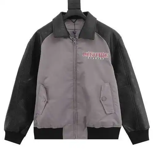 LV Louis Vuitton 23 nueva chaqueta con costuras de piel de vacuno