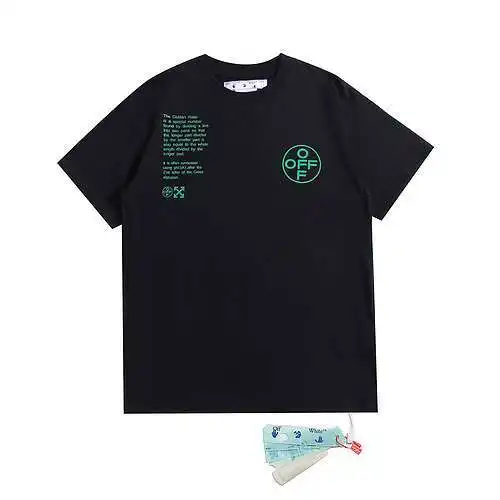 OW geometric fluorescent green arrow print short sleeves