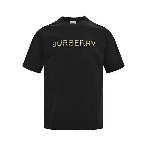 BBR/Burberry 24ss manga corta con letras en relieve a cuadros