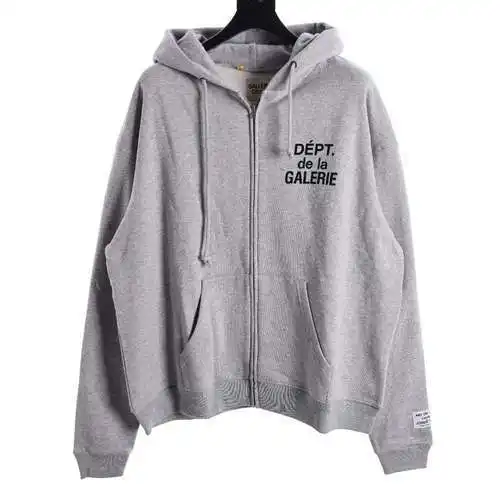 GD 23FW French lettering printed zipper hooded jacket
