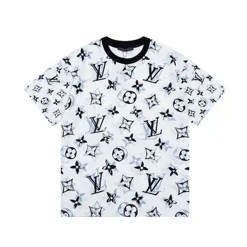LV/Louis Vuitton Presbyopia all-over printed overlay color ink craft short-sleeved T-shirt