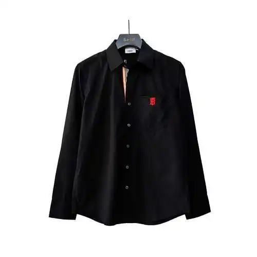 bbr classic 2023ss new poplin inner webbing chest logoTB letter embroidery long-sleeved striped shir