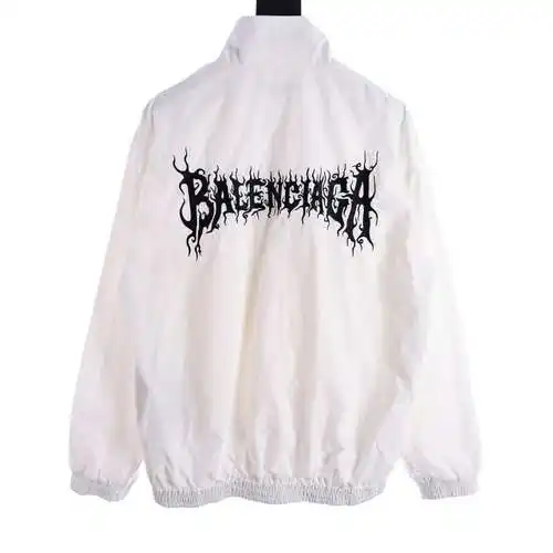 BLCG 24SS poplin technical stand collar jacket with letter embroidery on the back