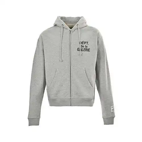 GD 23Fw French lettering printed zippered hooded jacket