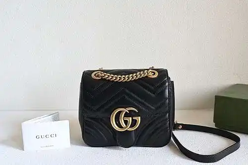 Bolso con cadena GG, fabricado en cuero original superior importado, versión réplica de alta gama, f