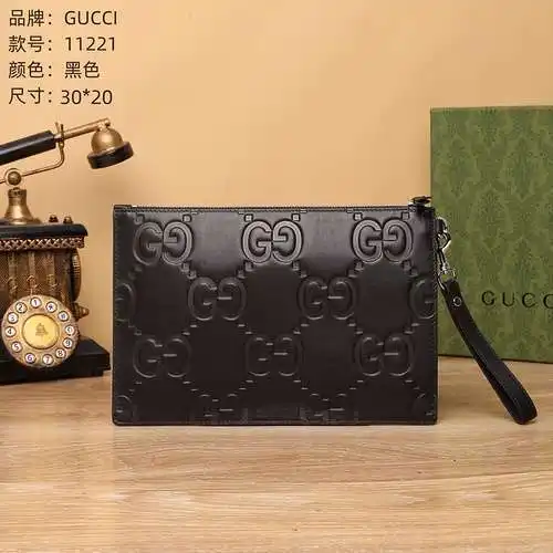 Bolso de mano GG para hombre, elaborado en piel de vacuno original importada, alta calidad, entrega 