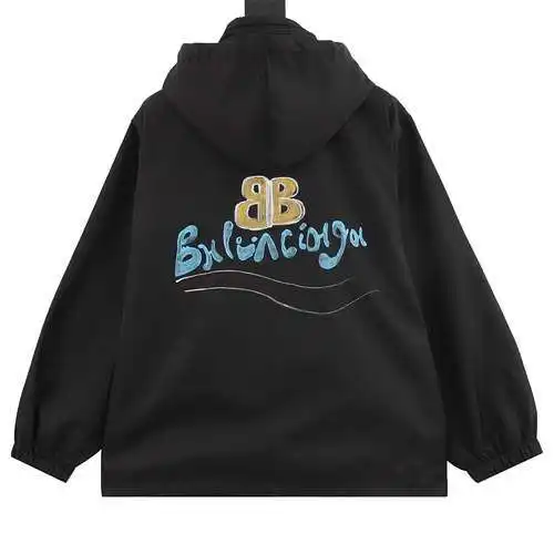 Blcg hooded jacket with graffiti logo on chest