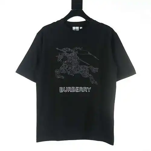 Burberry Camiseta de manga corta con caballo de guerra y caballero bordado BBR