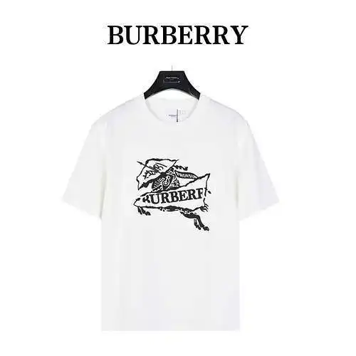 BBR/Burberry 24ss caballo de guerra parche de costura con agujero grabado camiseta de manga corta bo