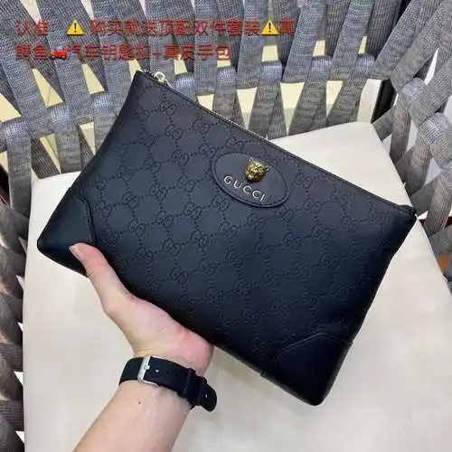 Bolso de mano GG para hombre, elaborado en piel de vacuno original importada, alta calidad, entrega 