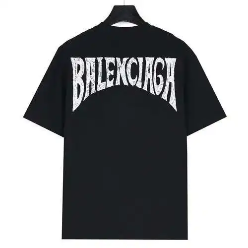 Camiseta BLCG/Balenciaga 24ss estilo resort pintada a mano de manga corta con letras en la espalda