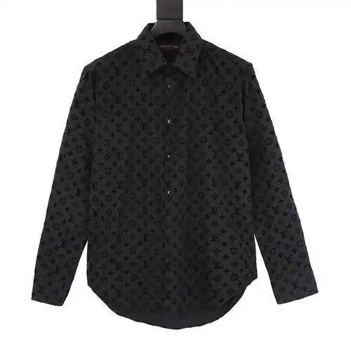 1V Fully printed flocked LOGO long-sleeved shirt