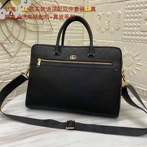 Maletín GG para hombre, fabricado en cuero original importado de primera calidad, versión réplica de