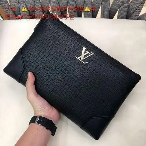 Bolso de mano para hombre LL, elaborado en piel de vacuno original importada, alta calidad, entrega 