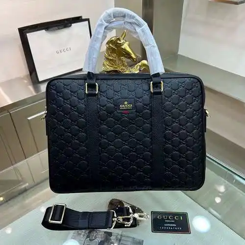 Maletín GG para hombre, fabricado en cuero original importado de primera calidad, versión réplica de
