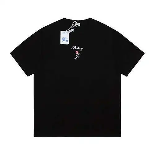 BBR Burberry ss24 rose embroidered short sleeve black