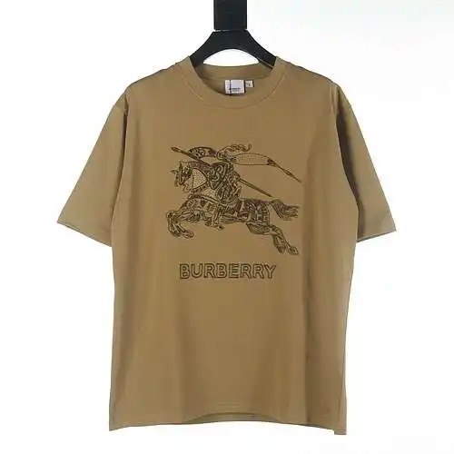 Burberry Camiseta de manga corta con caballo de guerra y caballero bordado BBR